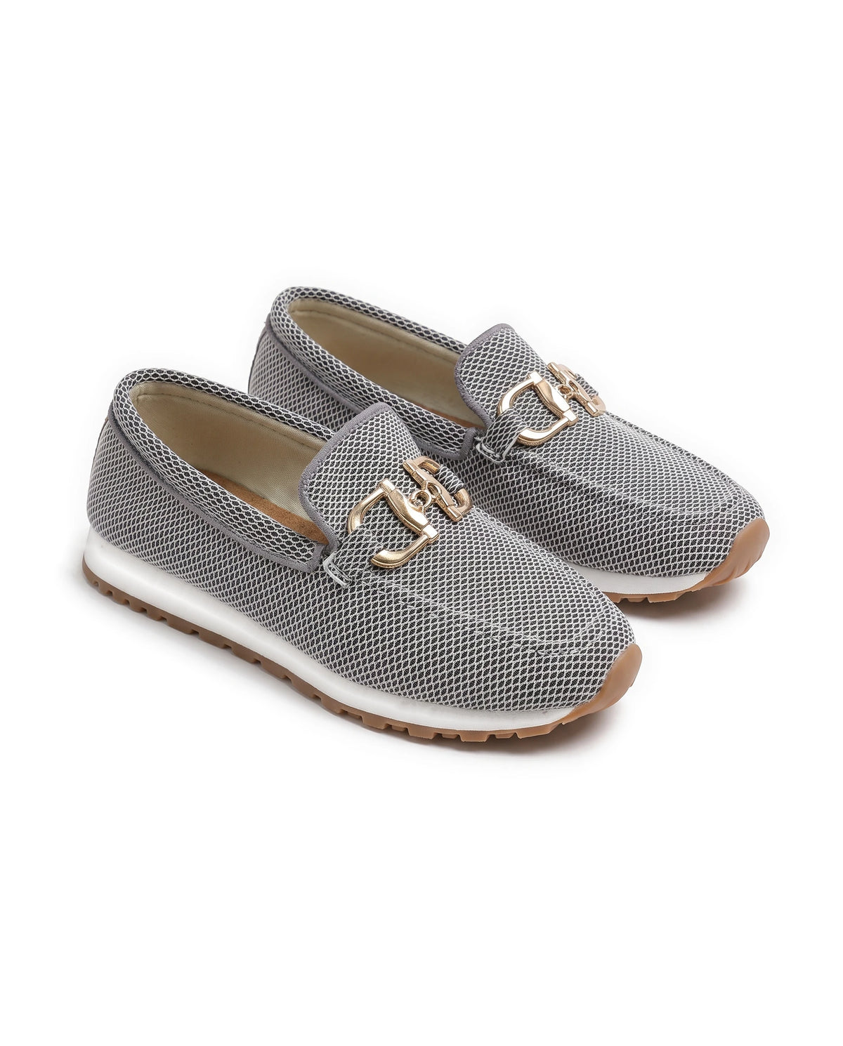 Women's Knit Platform Loafers - Teodora - Gray