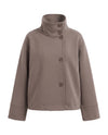 Women's Wool-Blend Stand-Collar Peacoat - Victoria - Taupe