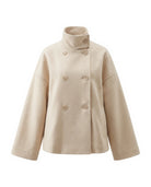 Women's Wool-Blend Stand-Collar Peacoat - Victoria - White