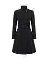 Women's Belted High-Neck Dress - Purisima - Black