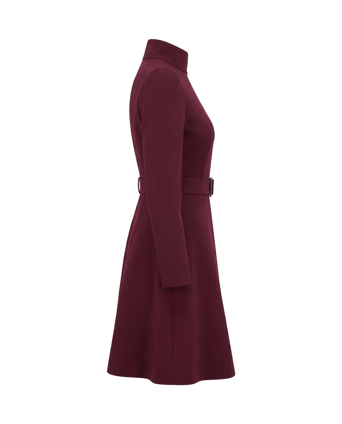 Women's Belted High-Neck Dress - Purisima - Side View