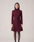 Women's Belted High-Neck Dress - Purisima - Model Front