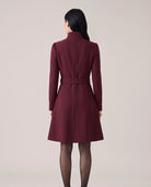 Women's Belted High-Neck Dress - Purisima - Model Back