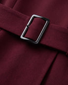 Women's Belted High-Neck Dress - Purisima - Belt Buckle Detail