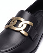 Women's Chain-Trim Leather Loafers - Duchess - Detail Chain Trim
