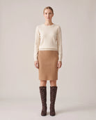 Women's Faux Suede Lace-Up Knee-High Boots - Kalypso - Model Full Look