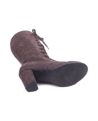 Women's Faux Suede Lace-Up Knee-High Boots - Kalypso - Detail Outsole