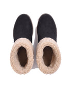 Women's Faux Suede Sherpa-Cuff Ankle Boots - Sabina - Top View