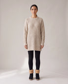 Women's Faux Suede Sherpa-Cuff Ankle Boots - Sabina - Model Full Look