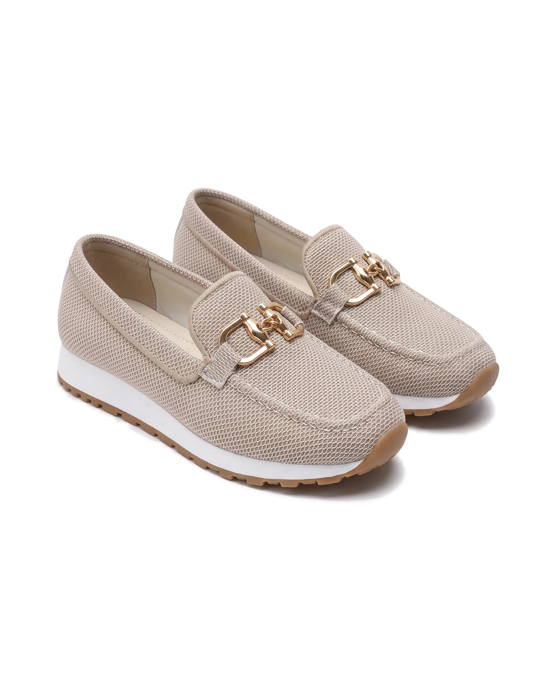 Women's Knit Platform Loafers - Teodora - Beige