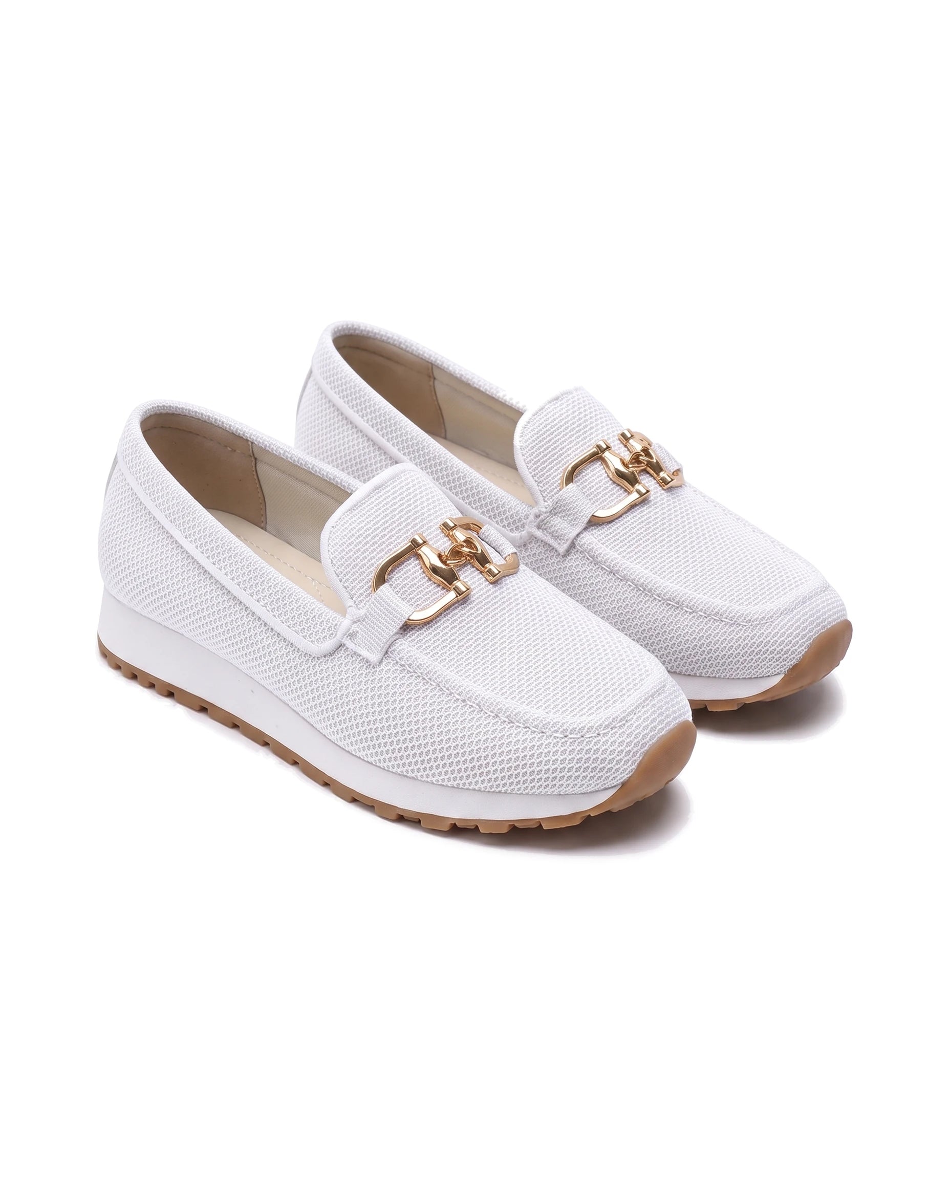 Women's Knit Platform Loafers - Teodora - White