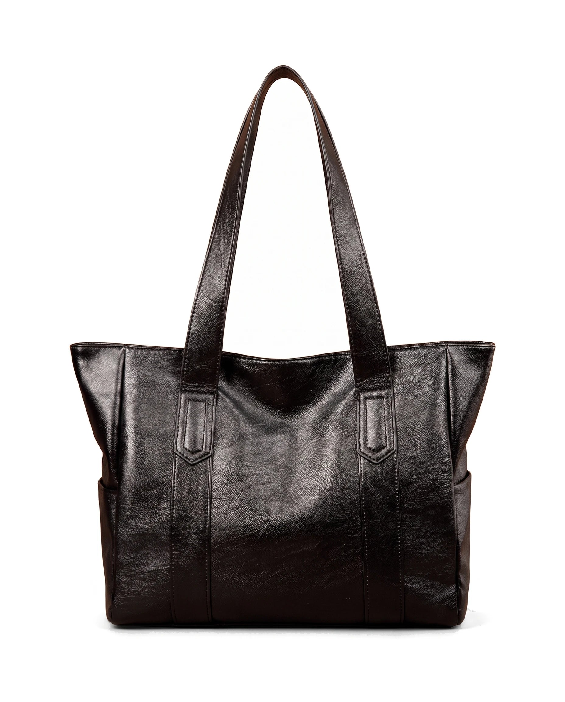 Women's Large Faux Leather Tote - Margaux - Black