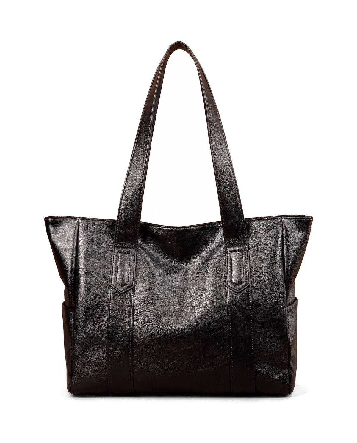 Women's Large Faux Leather Tote - Margaux - Black