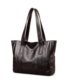 Women's Large Faux Leather Tote - Margaux - Three-Quarter View