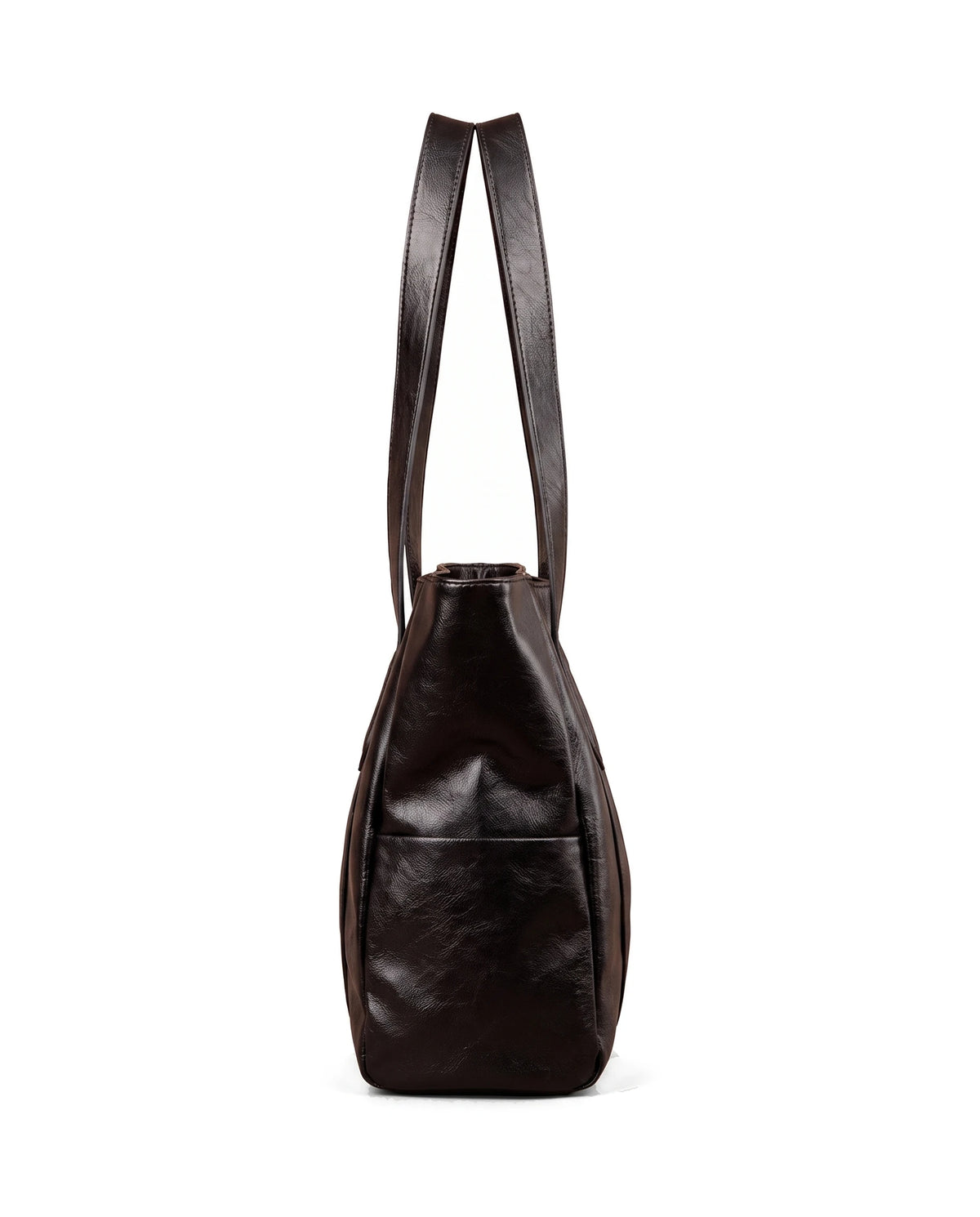 Women's Large Faux Leather Tote - Margaux - Side View