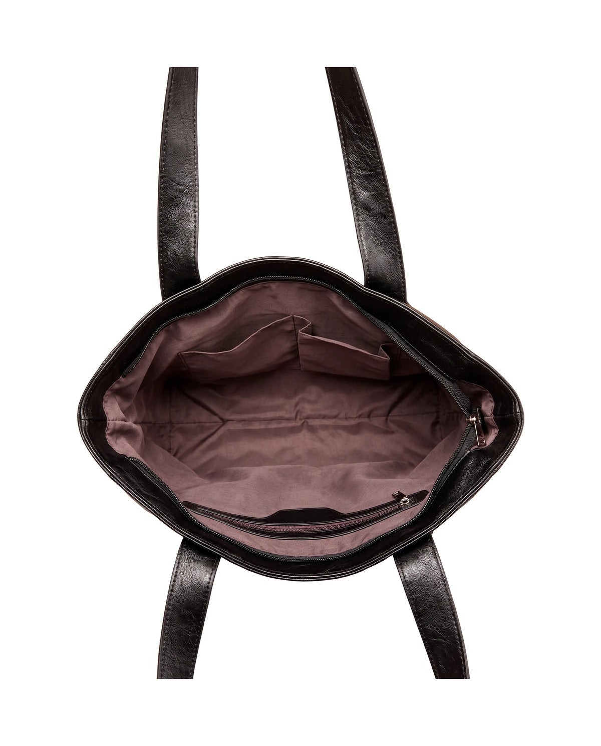 Women's Large Faux Leather Tote - Margaux - Interior View
