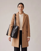 Women's Large Faux Leather Tote - Margaux - Model Front