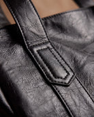 Women's Large Faux Leather Tote - Margaux - Handle Tab Detail