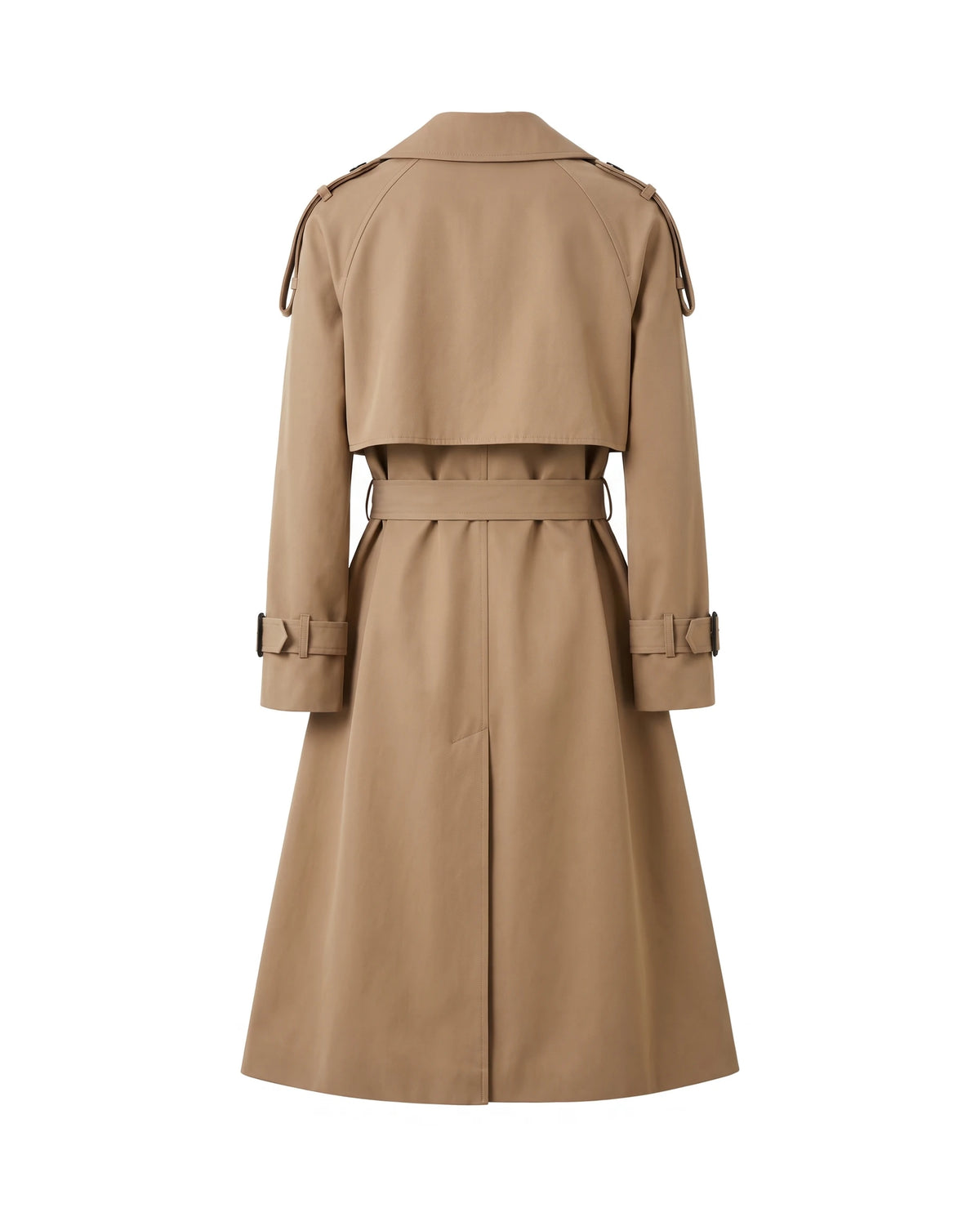 Women's Long Double-Breasted Belted Trench Coat - Francesca - Back View