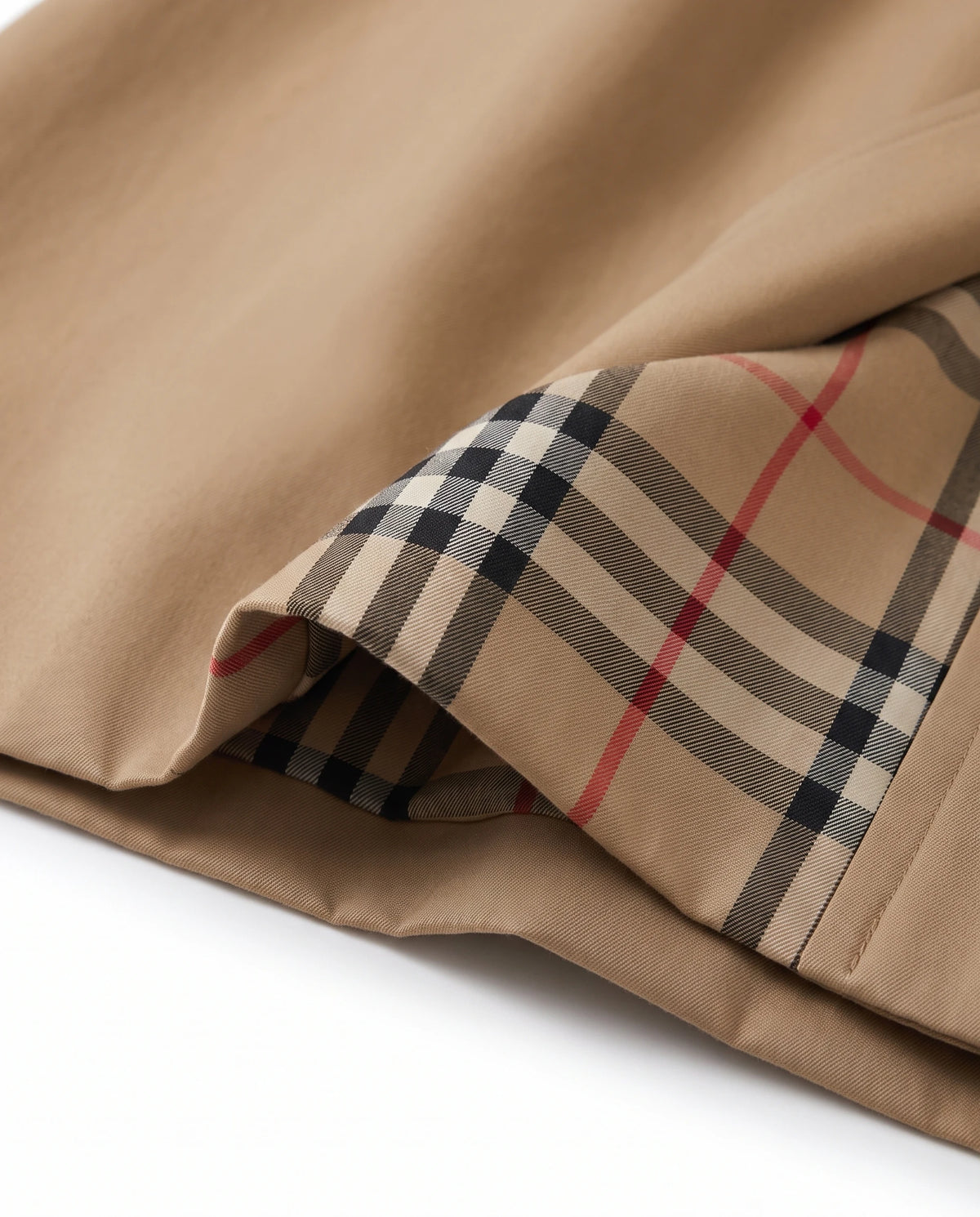 Women's Long Double-Breasted Belted Trench Coat - Francesca - Detail Plaid Lining