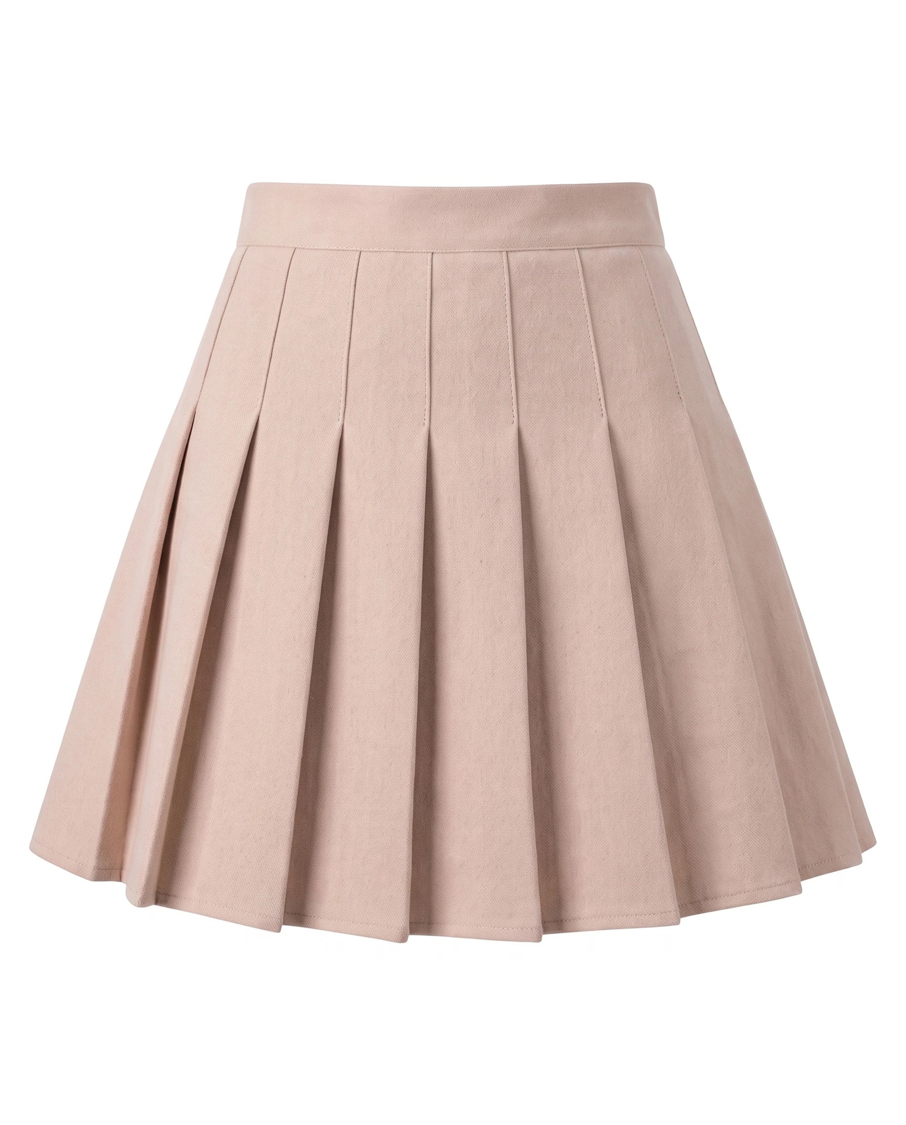 Women's Pleated Mini Skirt - Oxford - Beige