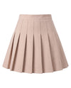 Women's Pleated Mini Skirt - Oxford - Beige