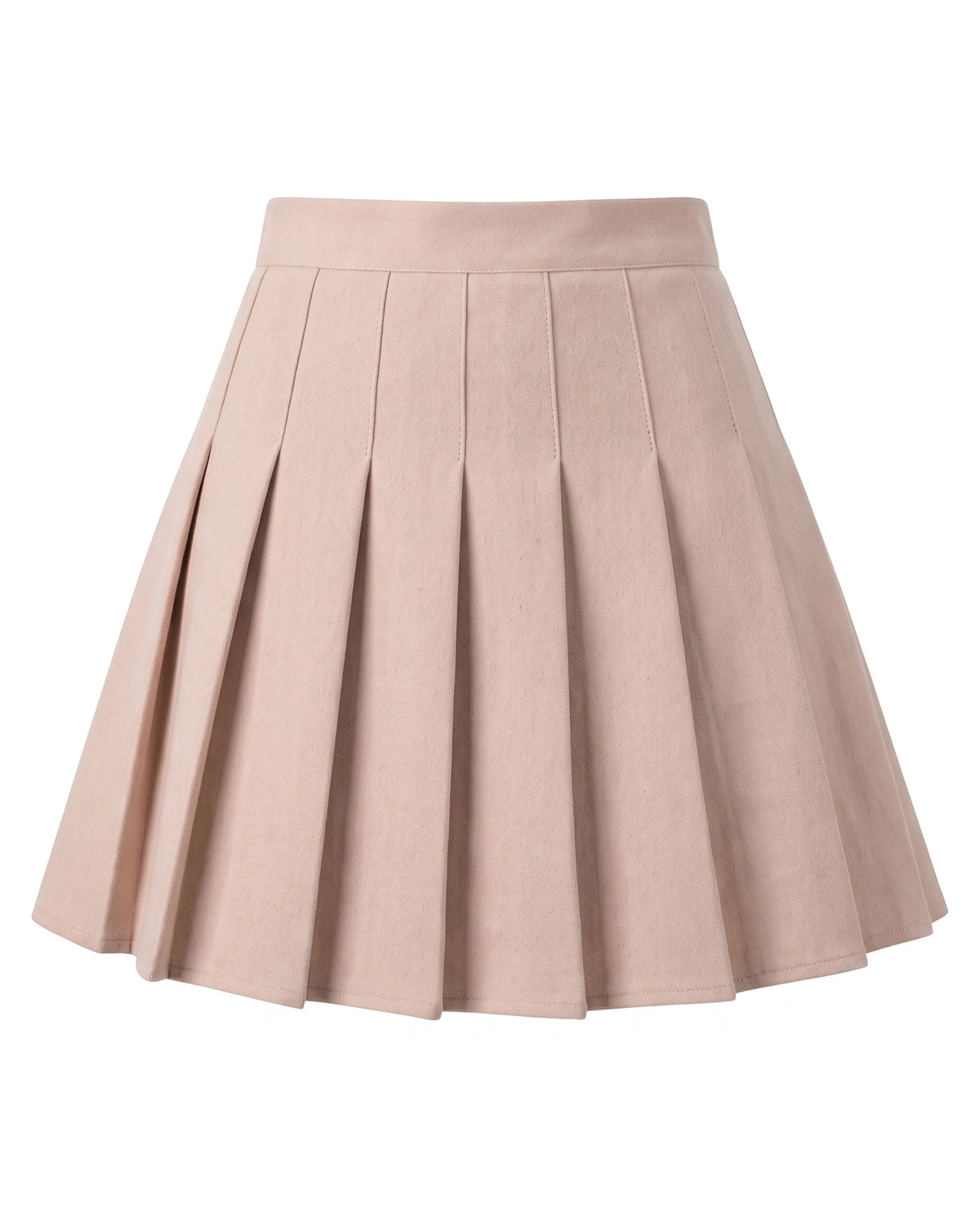 Women's Pleated Mini Skirt - Oxford - Beige