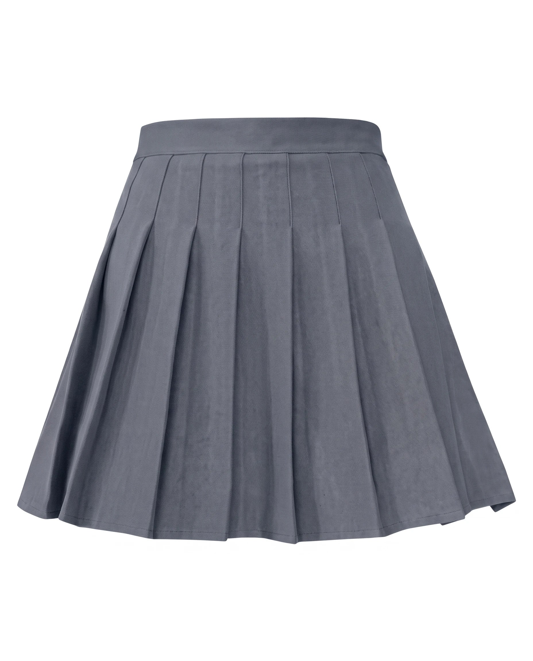 Women's Pleated Mini Skirt - Oxford - Gray