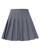 Women's Pleated Mini Skirt - Oxford - Gray