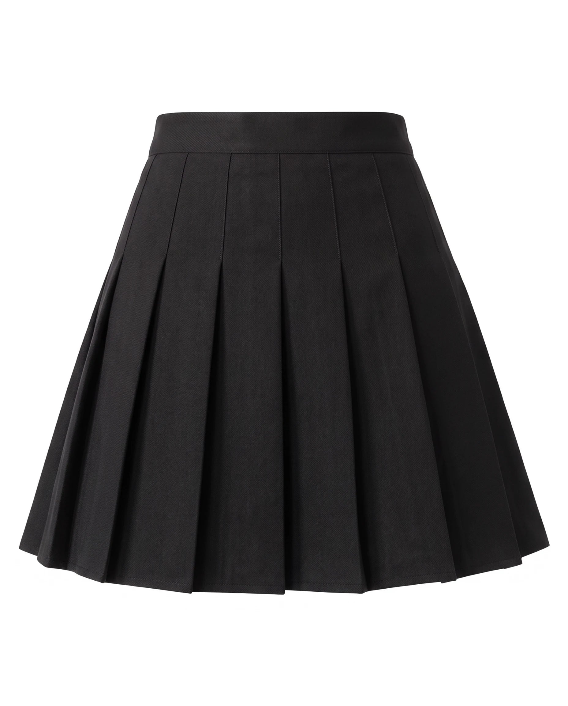Women's Pleated Mini Skirt - Oxford - Black