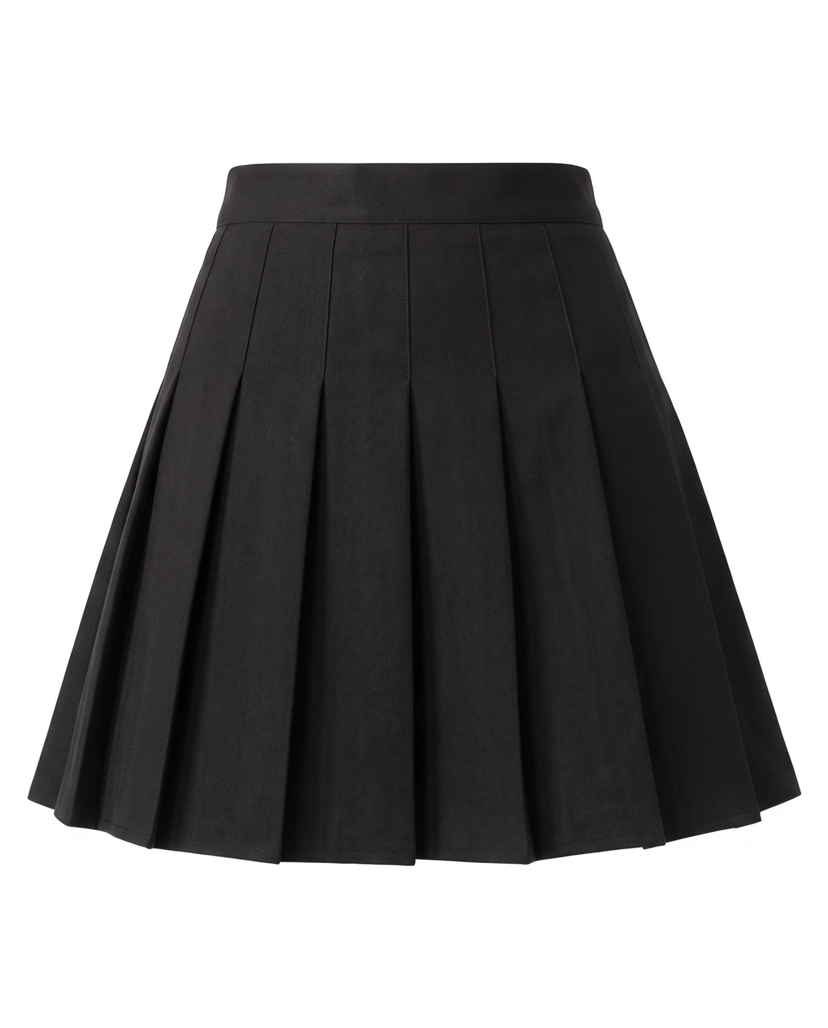 Women's Pleated Mini Skirt - Oxford - Black