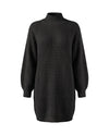 Women's Rib-Knit Raglan Sweater Dress - Claudia - Black