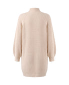 Women's Rib-Knit Raglan Sweater Dress - Claudia - Apricot Back View