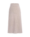 Women's Ribbed Knit Midi Skirt - Beatrice - Beige