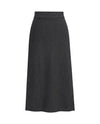 Women's Ribbed Knit Midi Skirt - Beatrice - Dark Gray