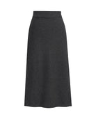 Women's Ribbed Knit Midi Skirt - Beatrice - Dark Gray