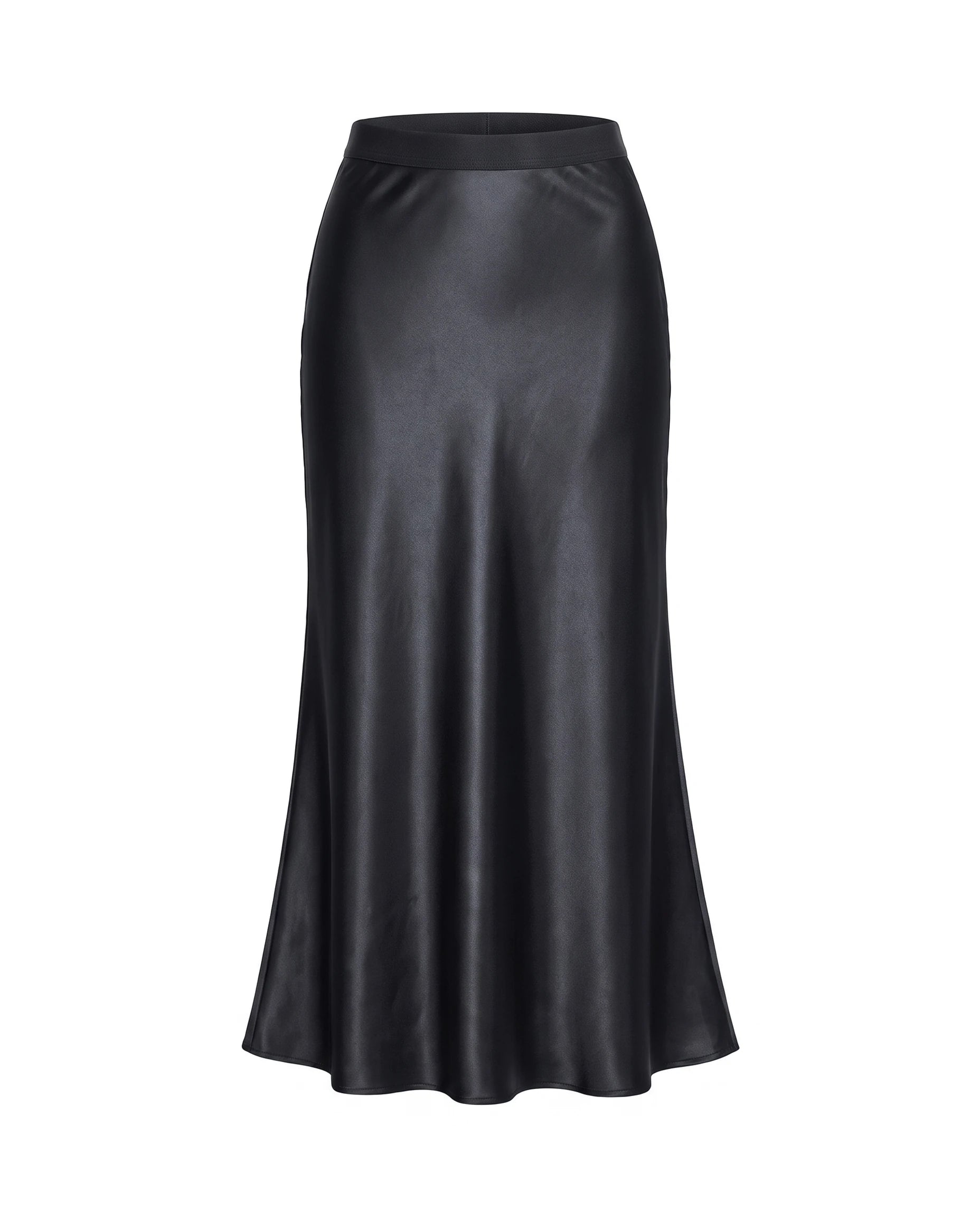 Women's Satin Maxi Skirt - Black
