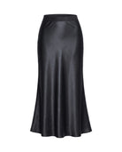 Women's Satin Maxi Skirt - Black