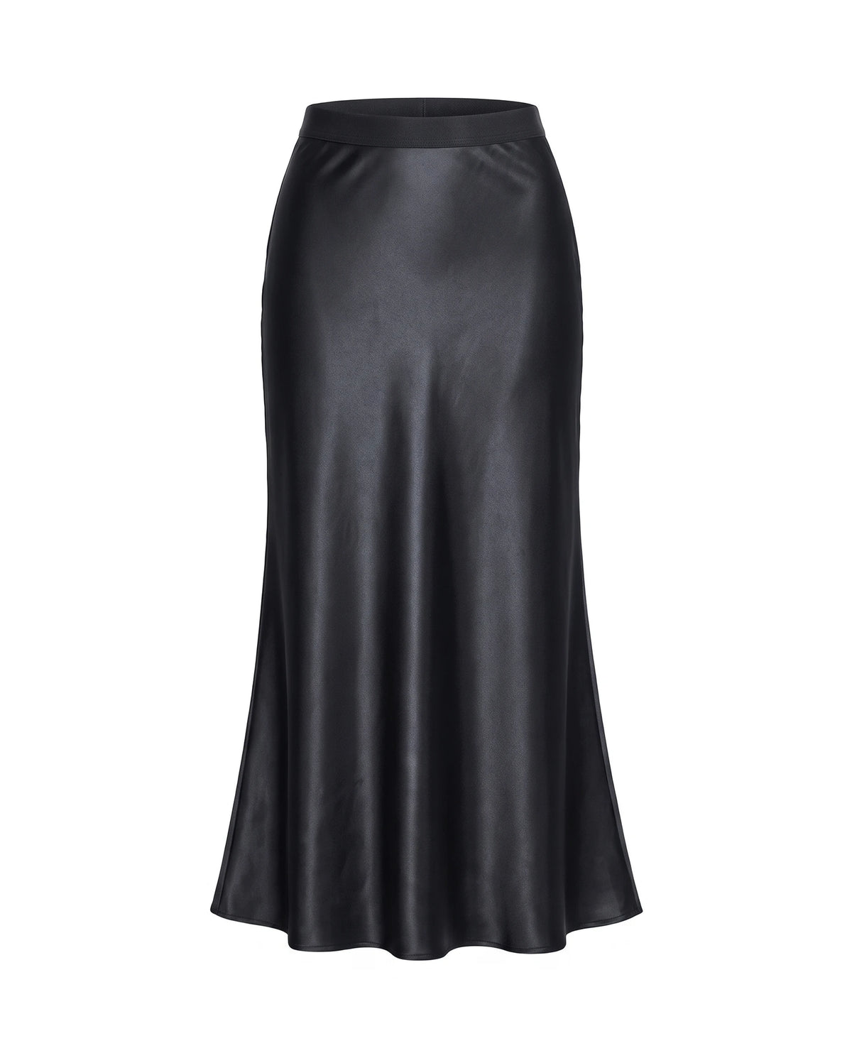 Women's Satin Maxi Skirt - Black