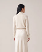 Women's Satin Maxi Skirt - Model Back