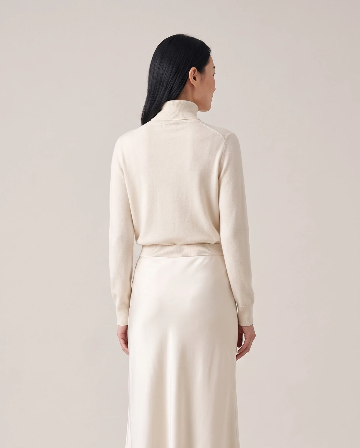 Women's Satin Maxi Skirt - Model Back
