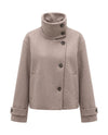 Women's Stand-Collar Short Coat - Victoria - Taupe