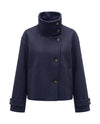 Women's Stand-Collar Short Coat - Victoria - Navy