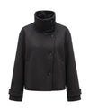 Women's Stand-Collar Short Coat - Victoria - Black