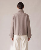 Women's Stand-Collar Short Coat - Victoria - Model Back View