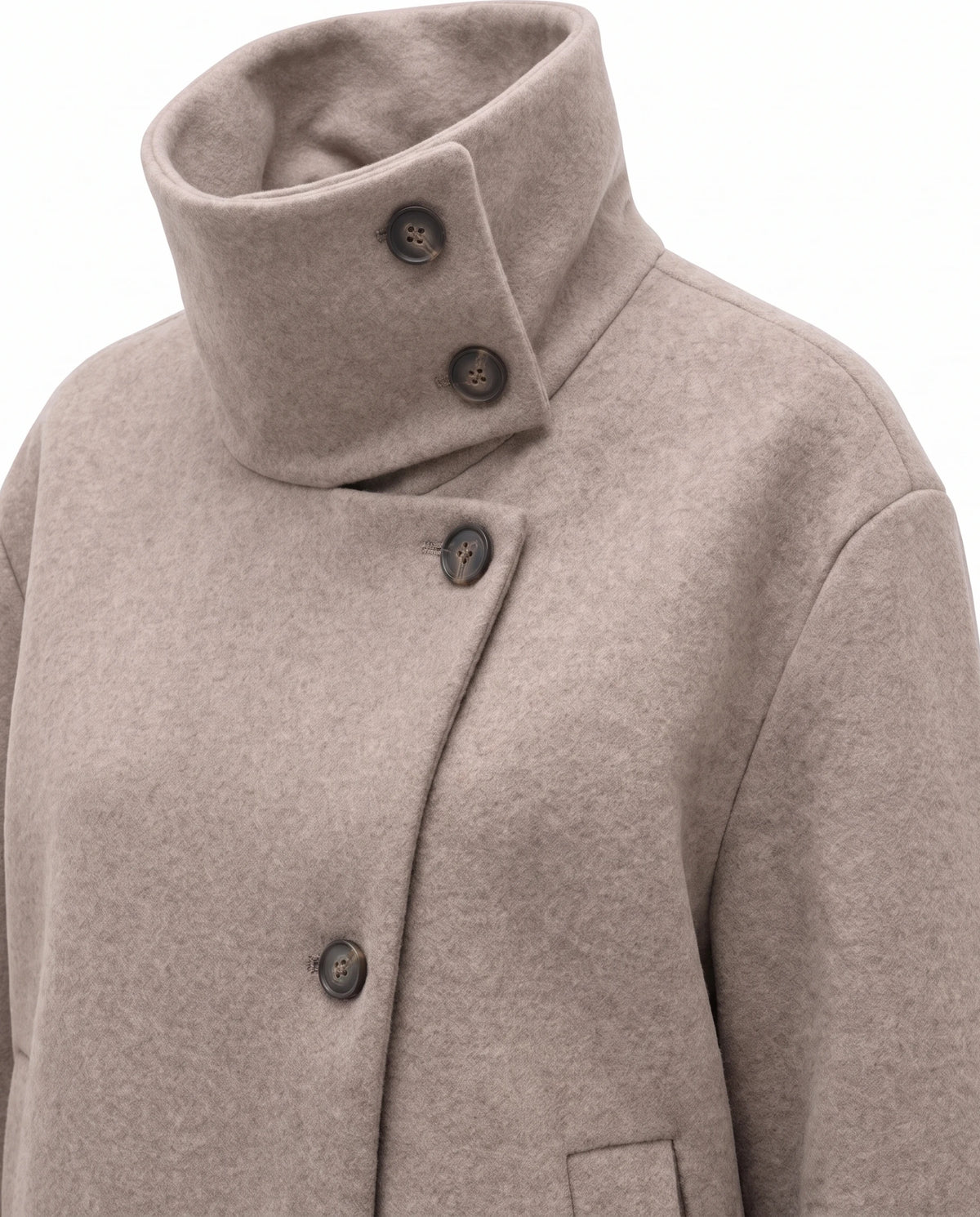 Women's Stand-Collar Short Coat - Victoria - Detail Stand Collar