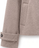 Women's Stand-Collar Short Coat - Victoria - Detail Cuff Tab and Pocket