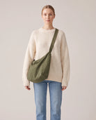 Women's Washed Canvas Hobo Bag - Colette - Model Front