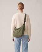 Women's Washed Canvas Hobo Bag - Colette - Model Back