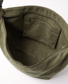 Women's Washed Canvas Hobo Bag - Colette - Interior Zip Pocket Detail